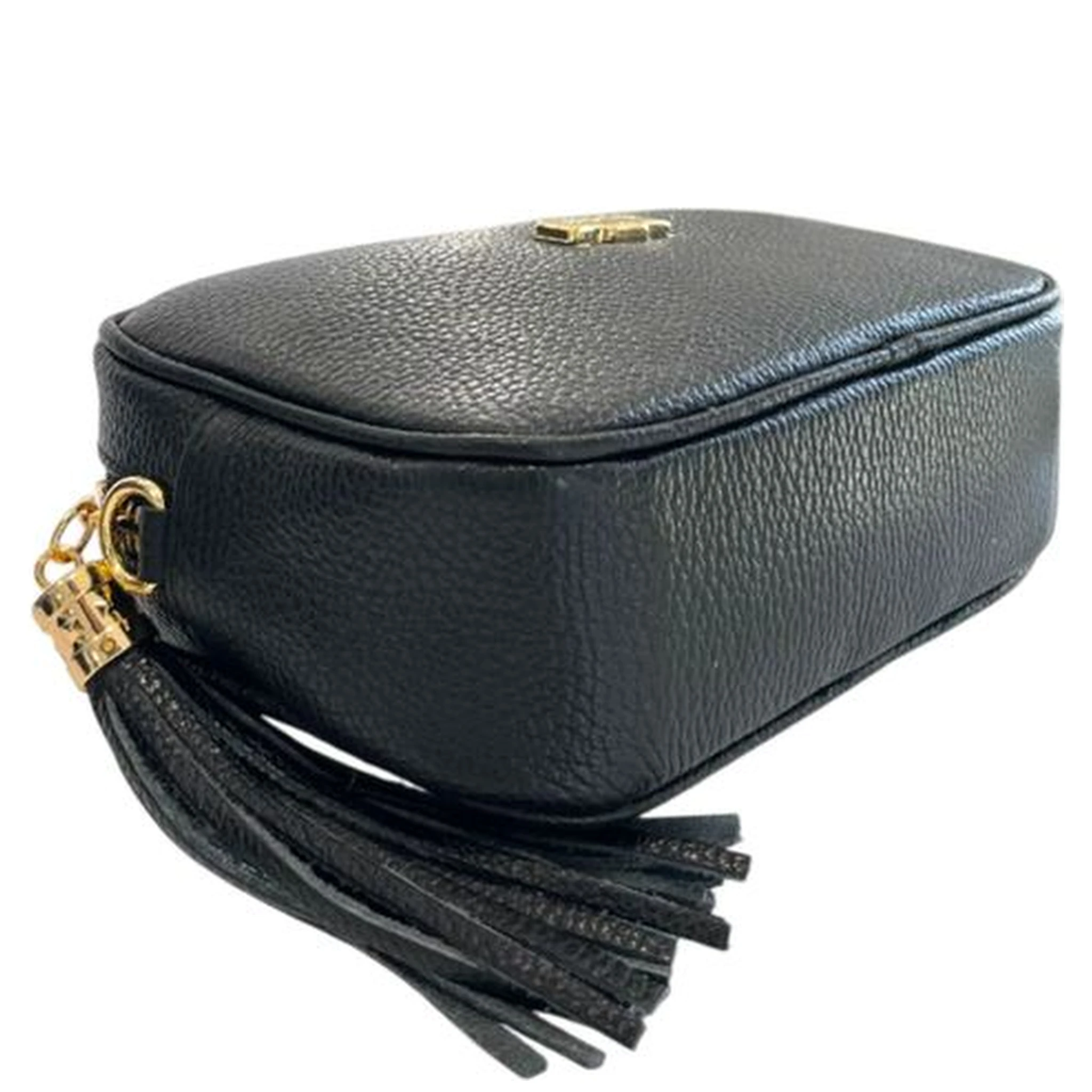 Black Cowhide Crossbody Bag