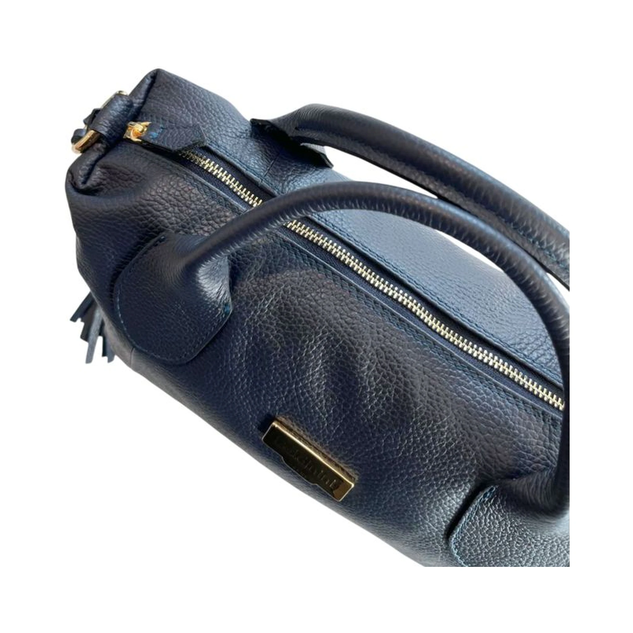 Blue Cowhide Shoulder Bag
