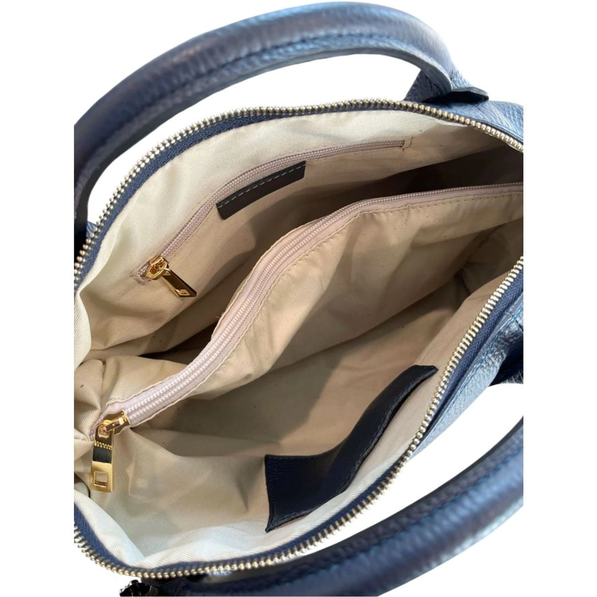 Blue Cowhide Shoulder Bag