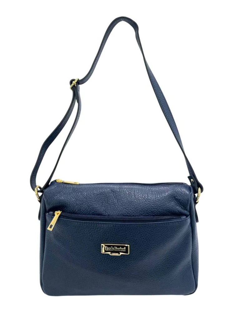 Blue Cowhide Crossbody Bag