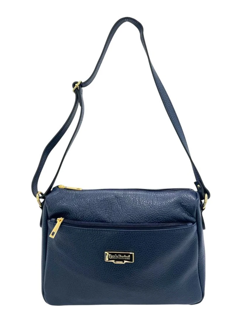 Blue Cowhide Crossbody Bag