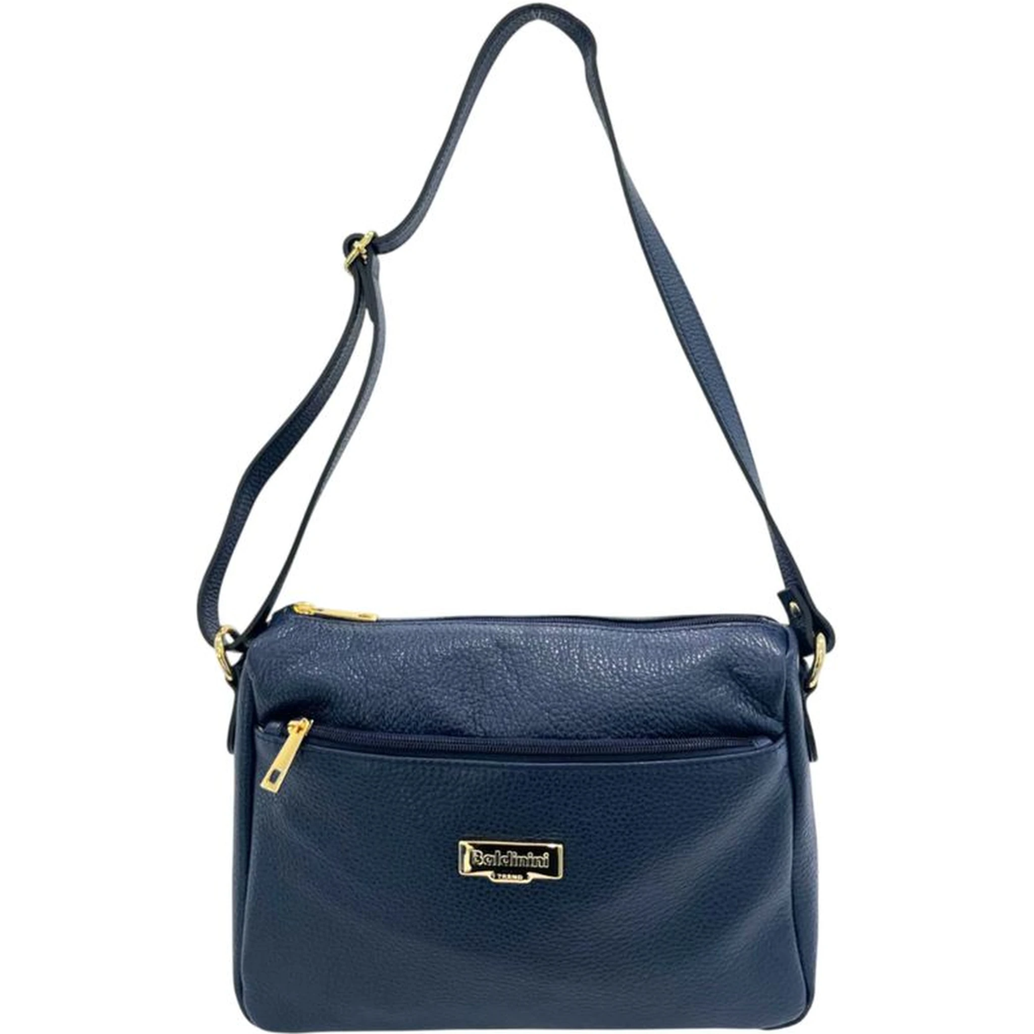 Blue Cowhide Crossbody Bag