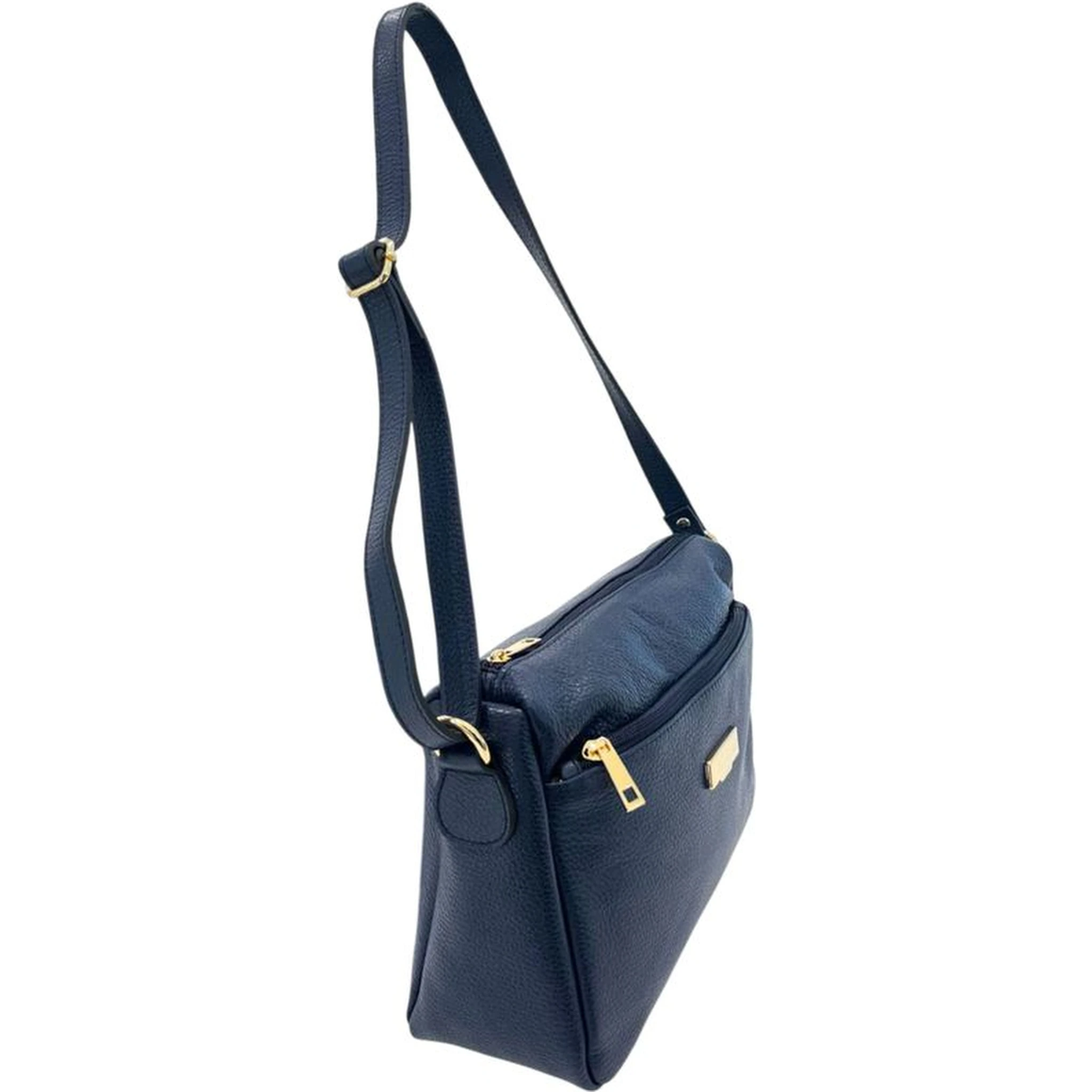 Blue Cowhide Crossbody Bag