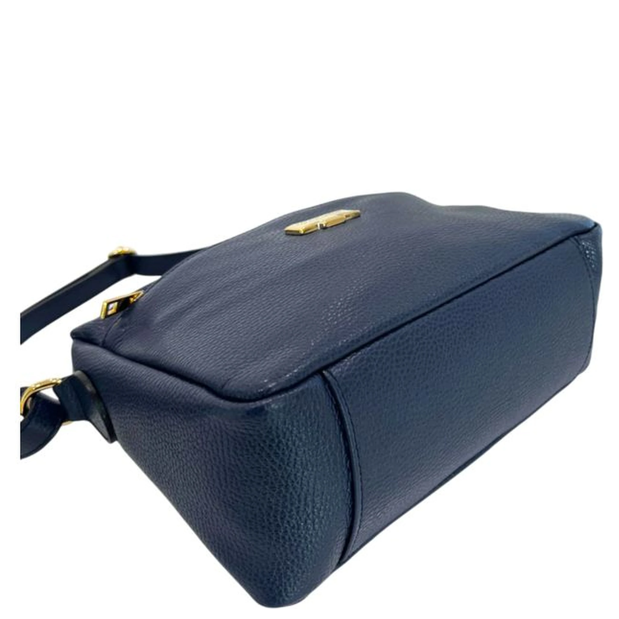 Blue Cowhide Crossbody Bag