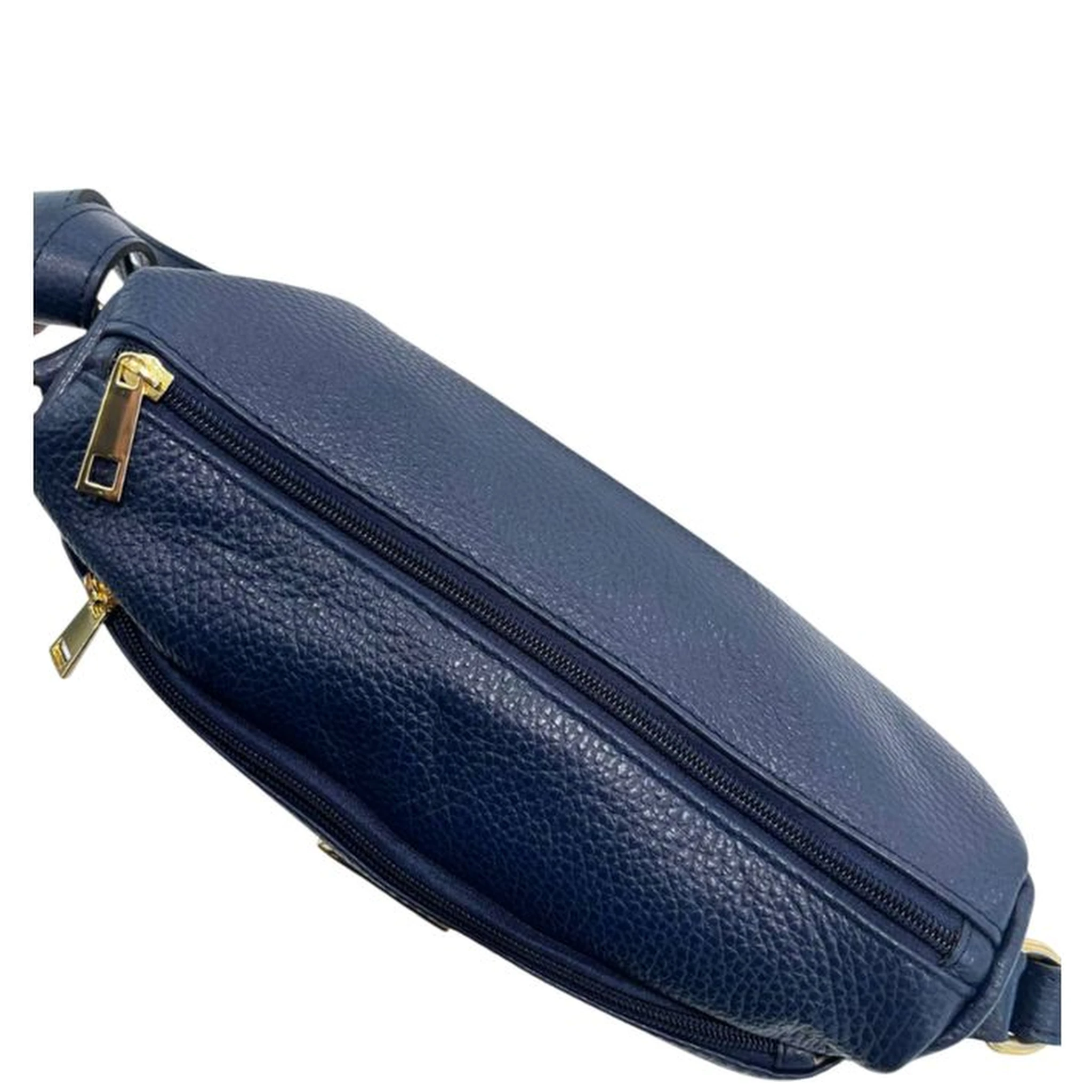 Blue Cowhide Crossbody Bag