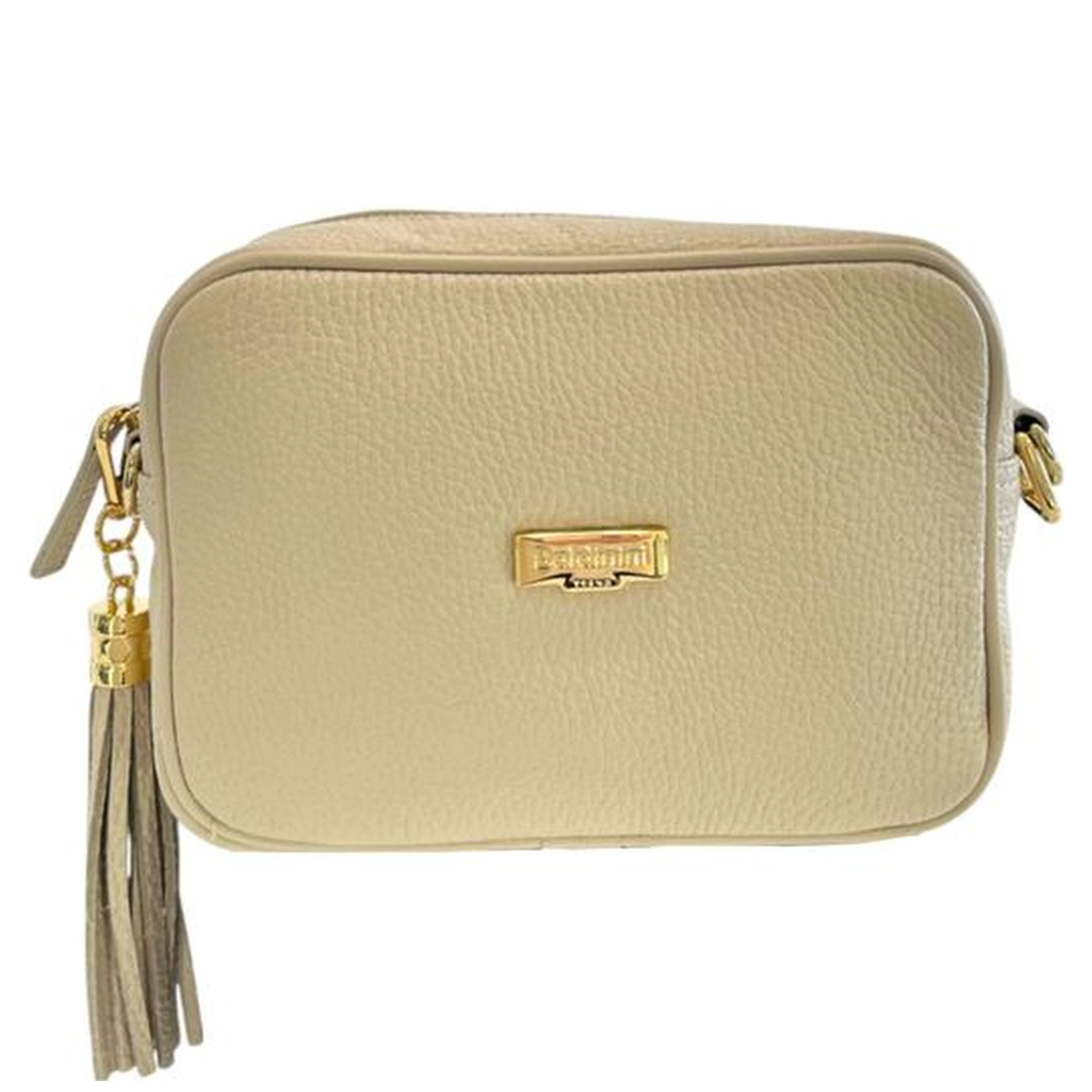 Beige Cowhide Crossbody Bag