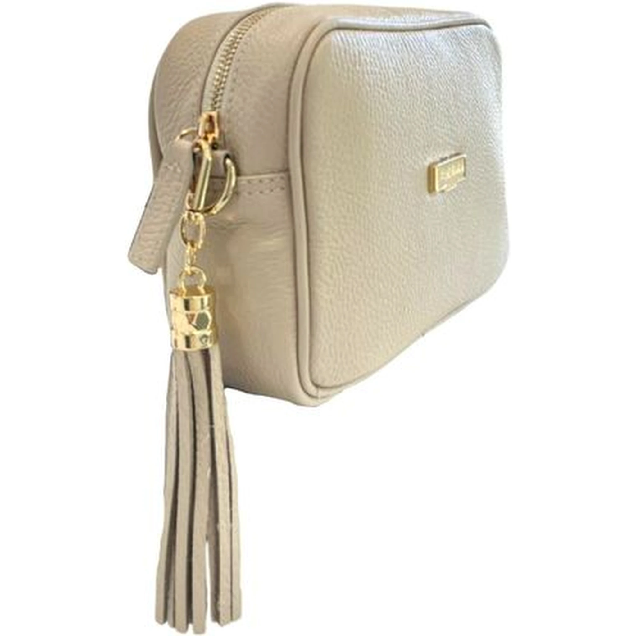 Beige Cowhide Crossbody Bag