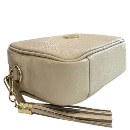 Beige Cowhide Crossbody Bag