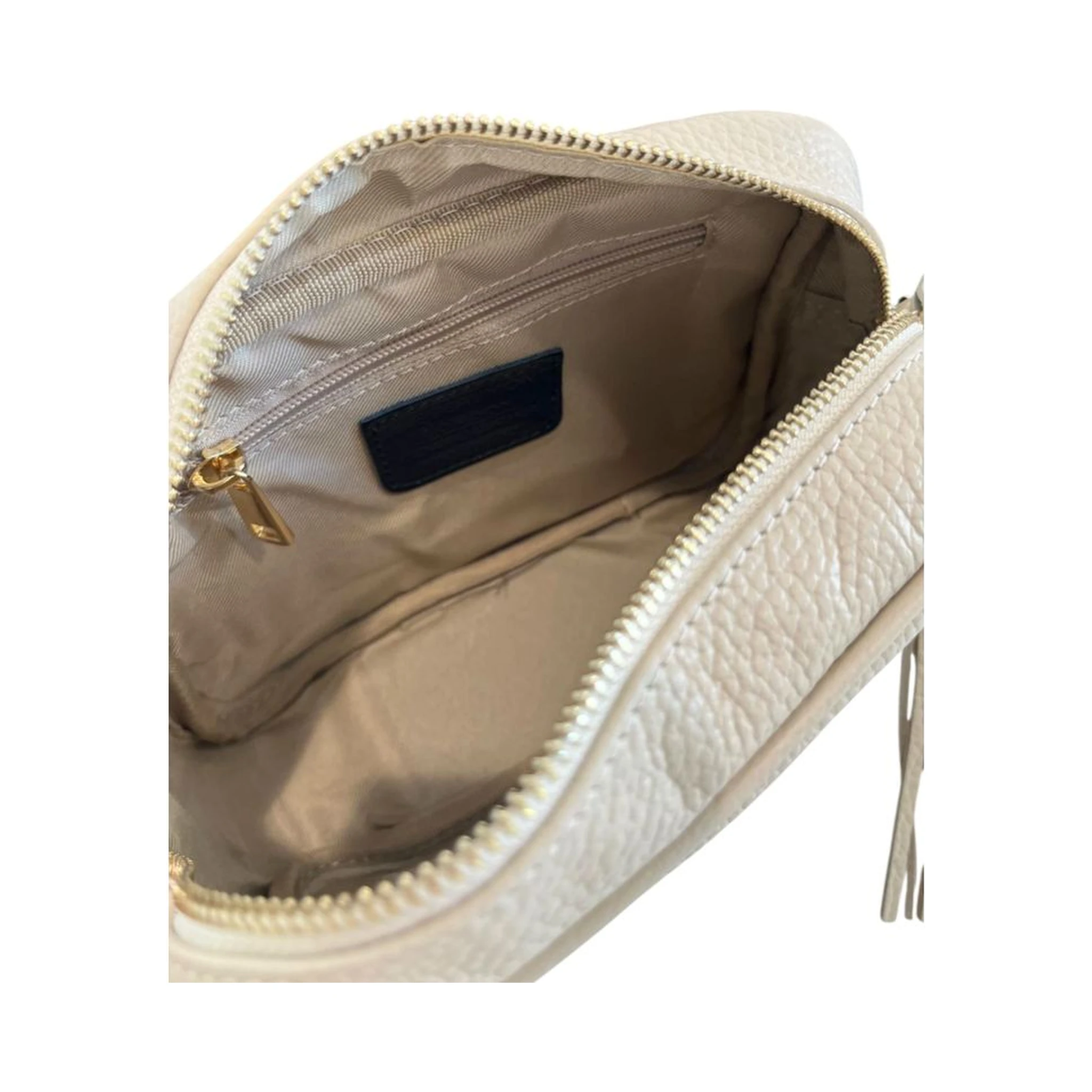 Beige Cowhide Crossbody Bag
