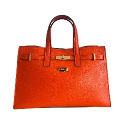 Orange Cowhide Shoulder Bag