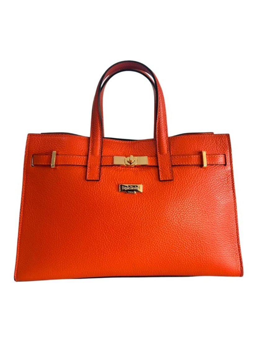 Orange Cowhide Shoulder Bag