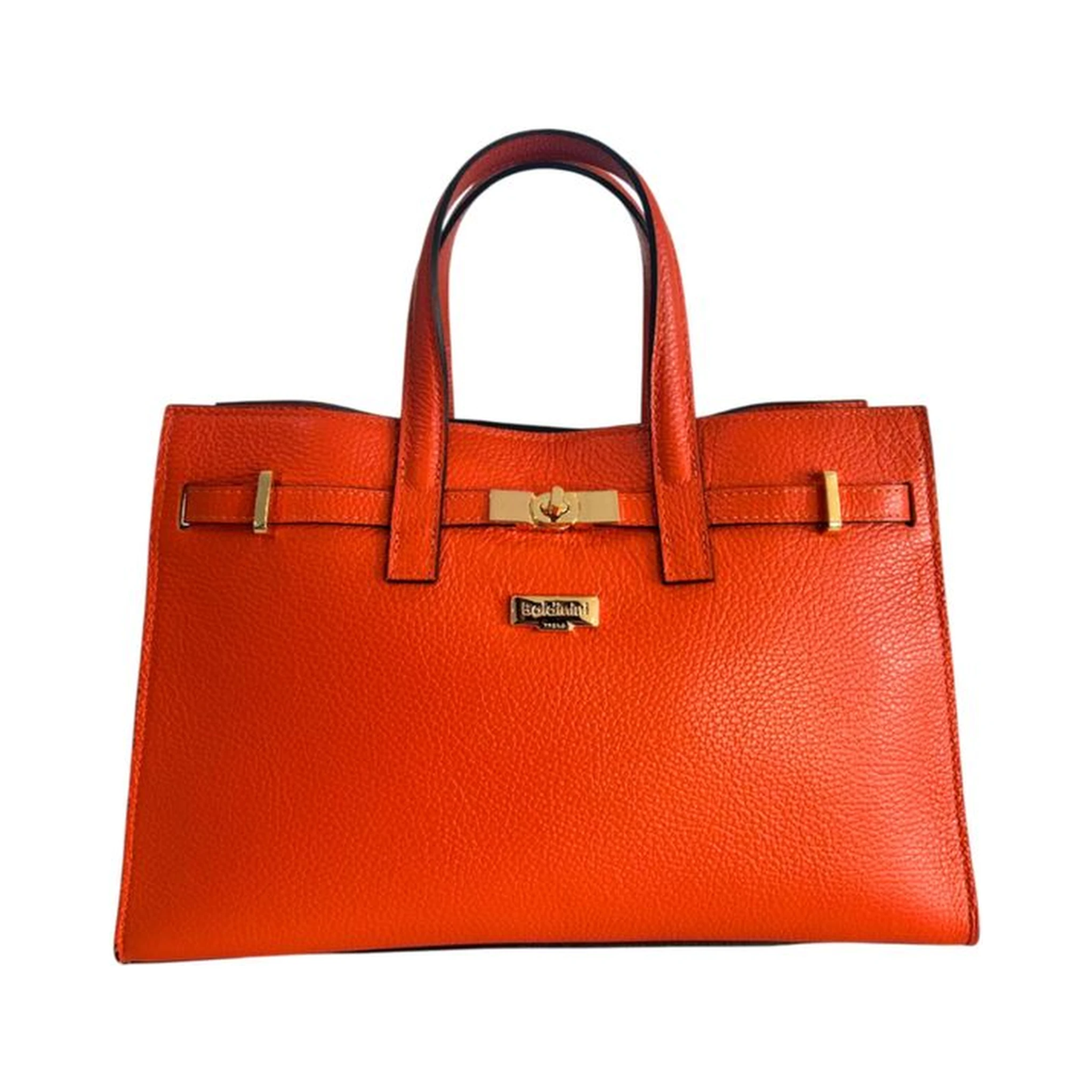 Orange Cowhide Shoulder Bag