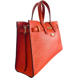 Orange Cowhide Shoulder Bag