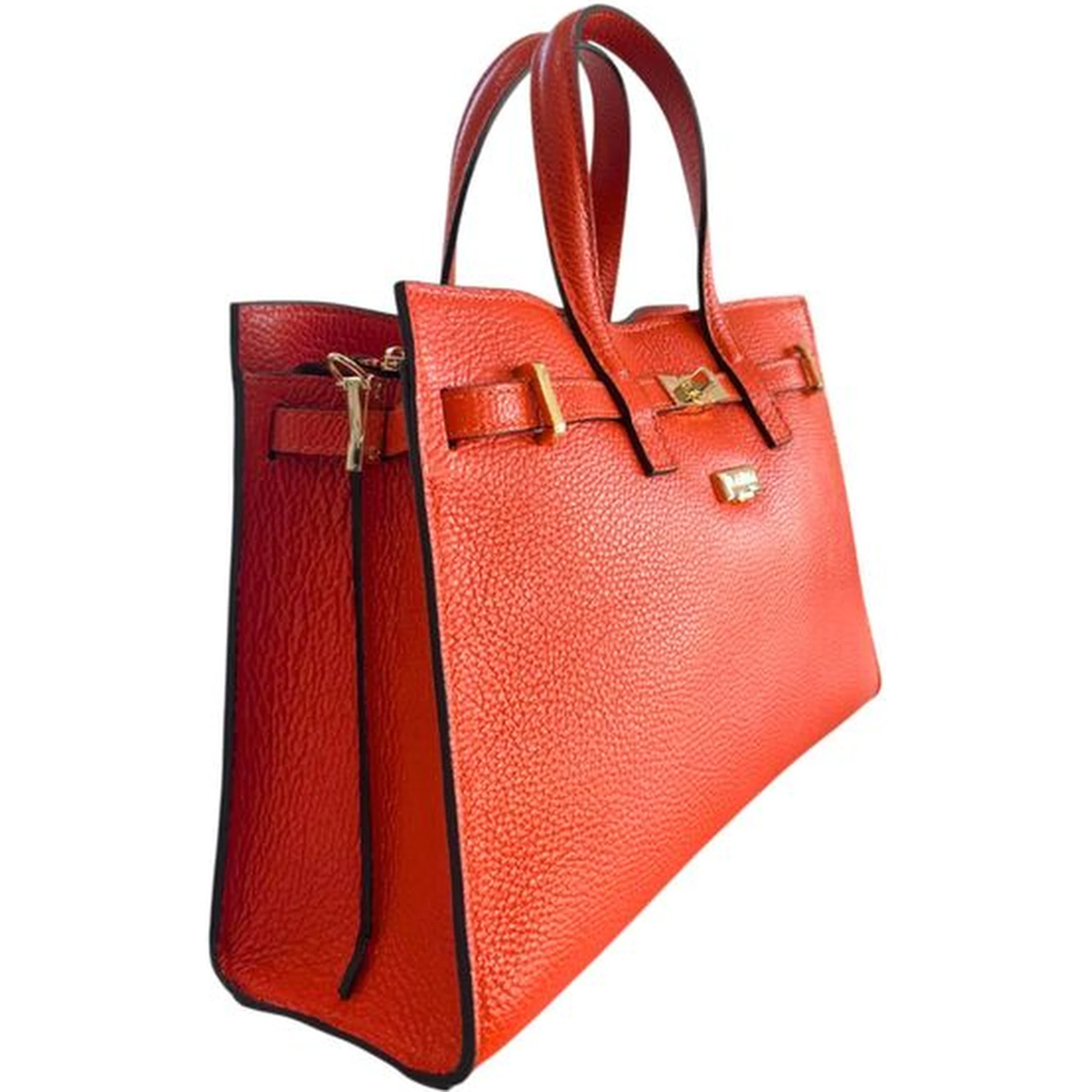 Orange Cowhide Shoulder Bag