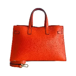 Orange Cowhide Shoulder Bag