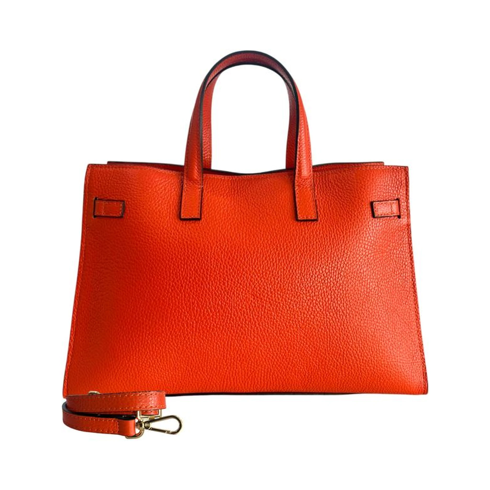 Orange Cowhide Shoulder Bag