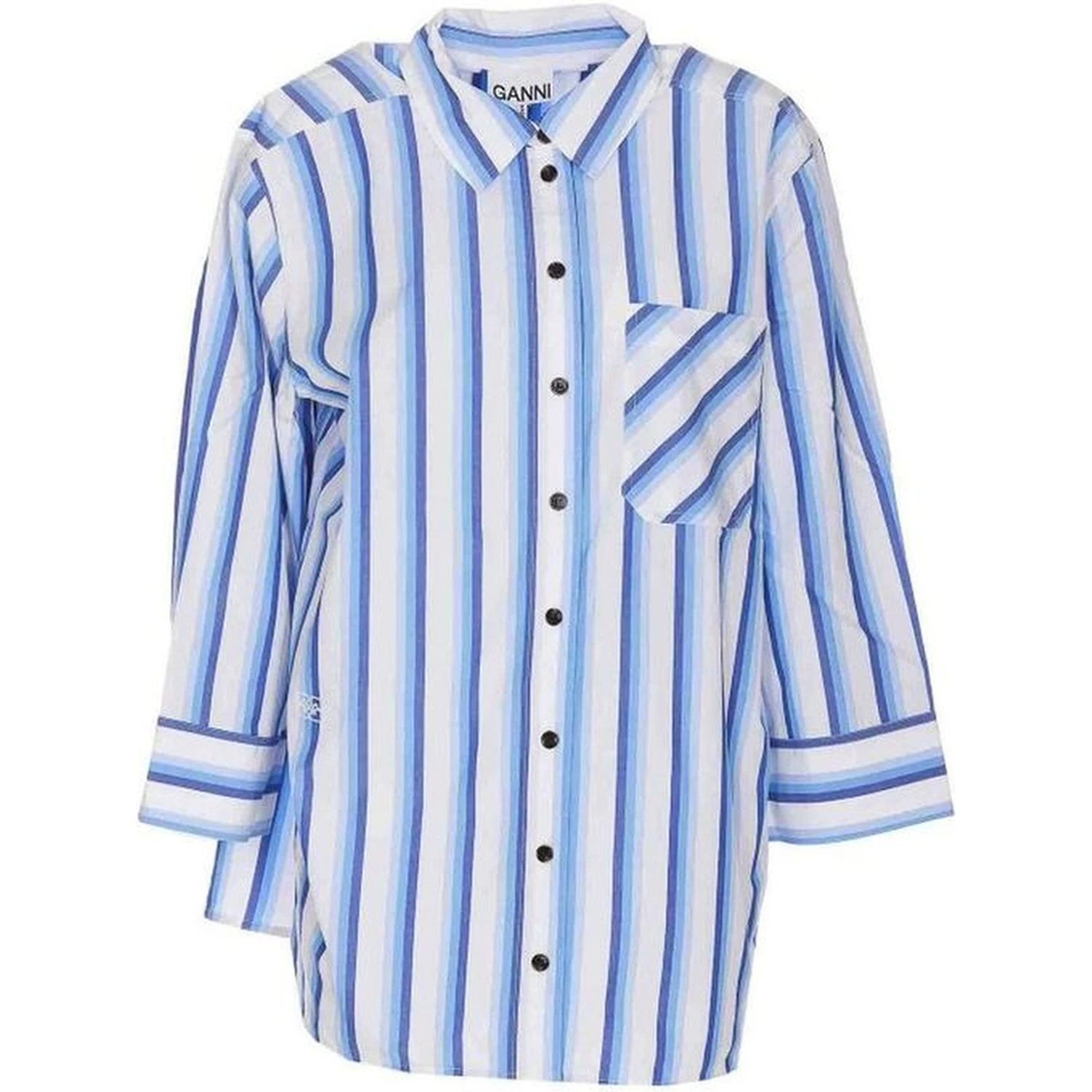 Blue Cotton Pattern Shirt