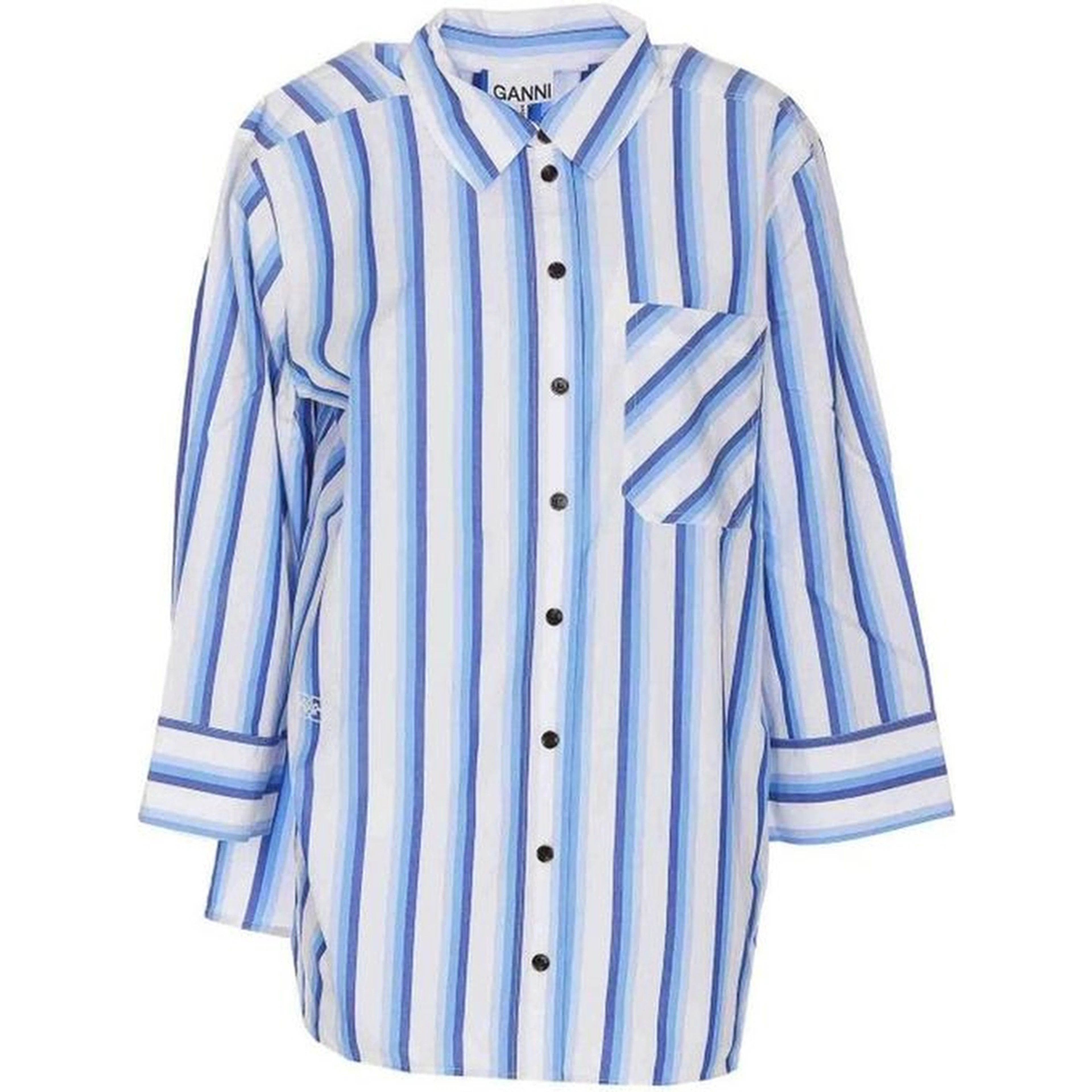 Blue Cotton Pattern Shirt