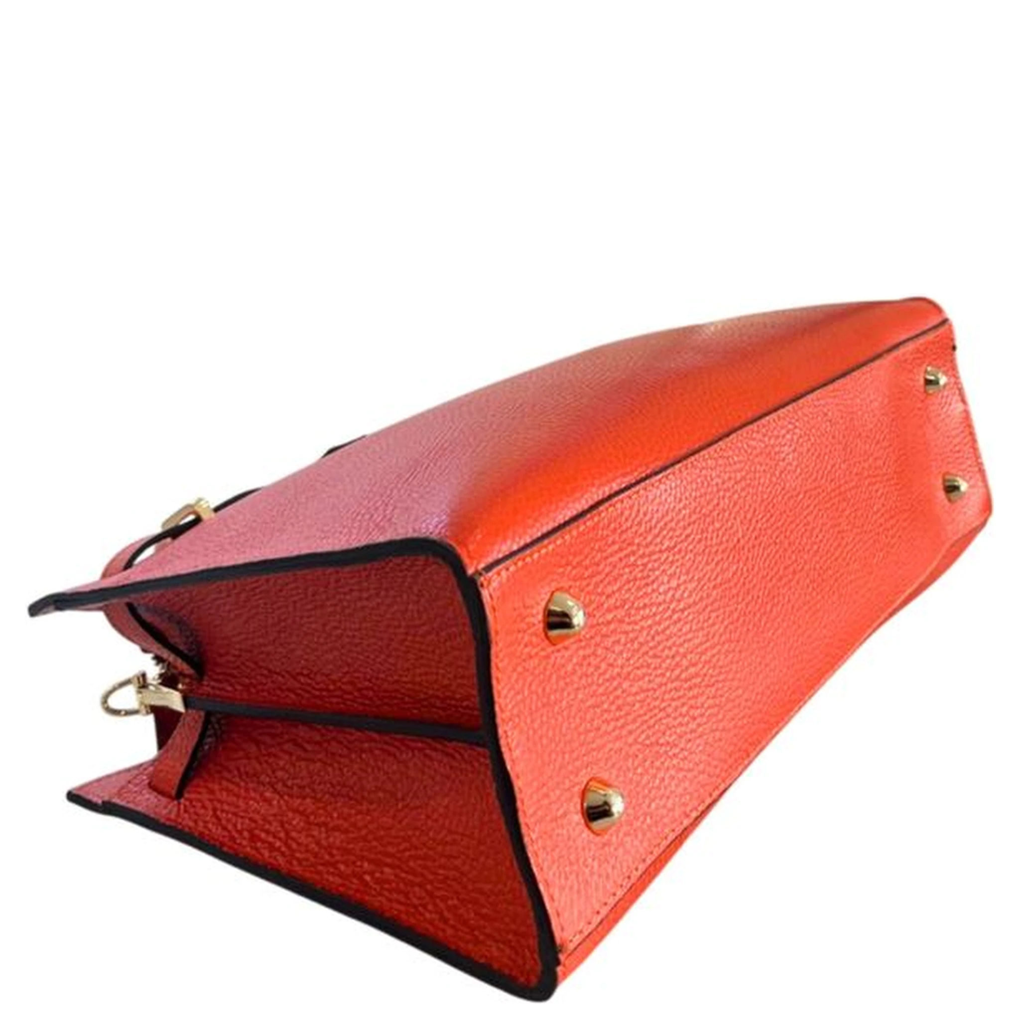 Orange Cowhide Shoulder Bag