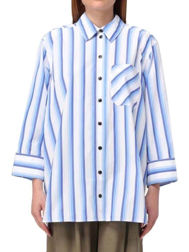 قميص قطني أزرق بنقشة alternative