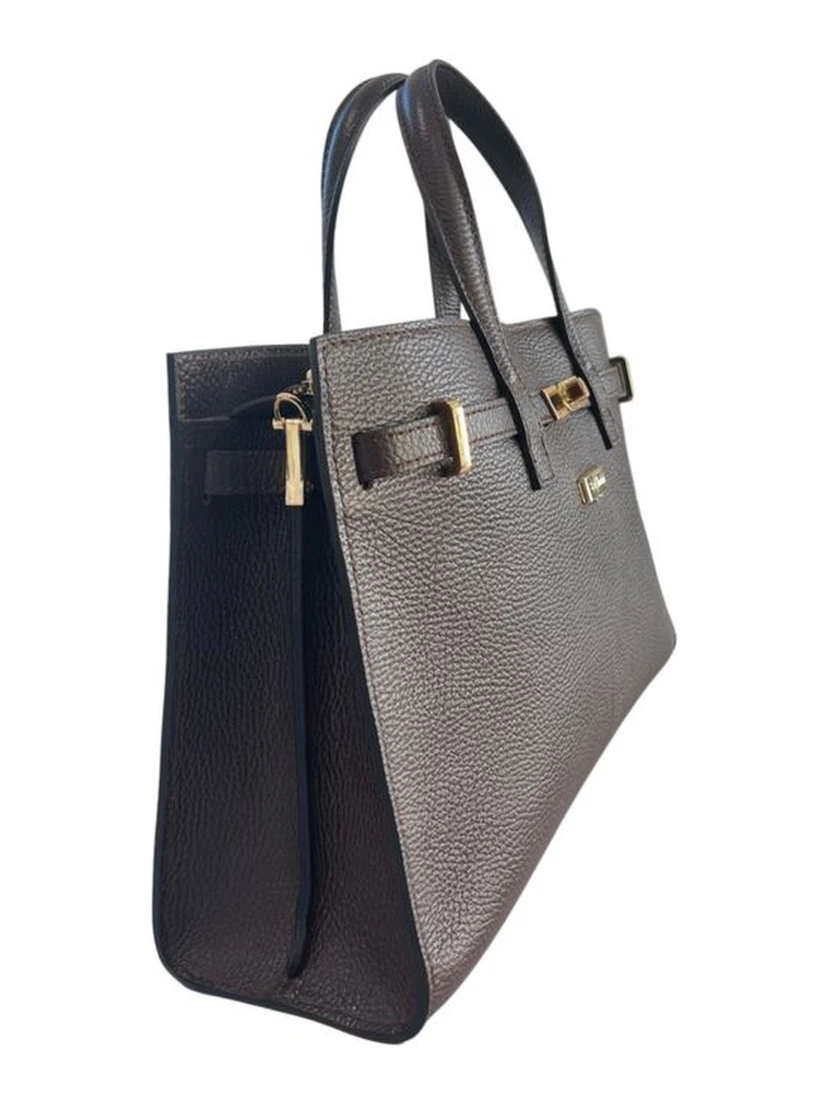 Brown Cowhide Shoulder Bag