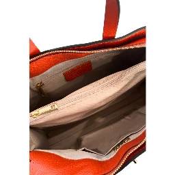 Orange Cowhide Shoulder Bag
