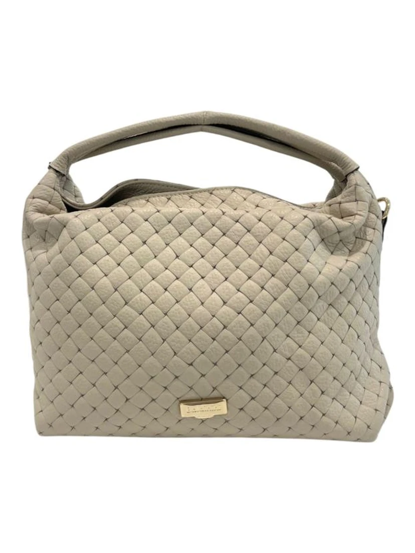 Beige Cowhide Shoulder Bag