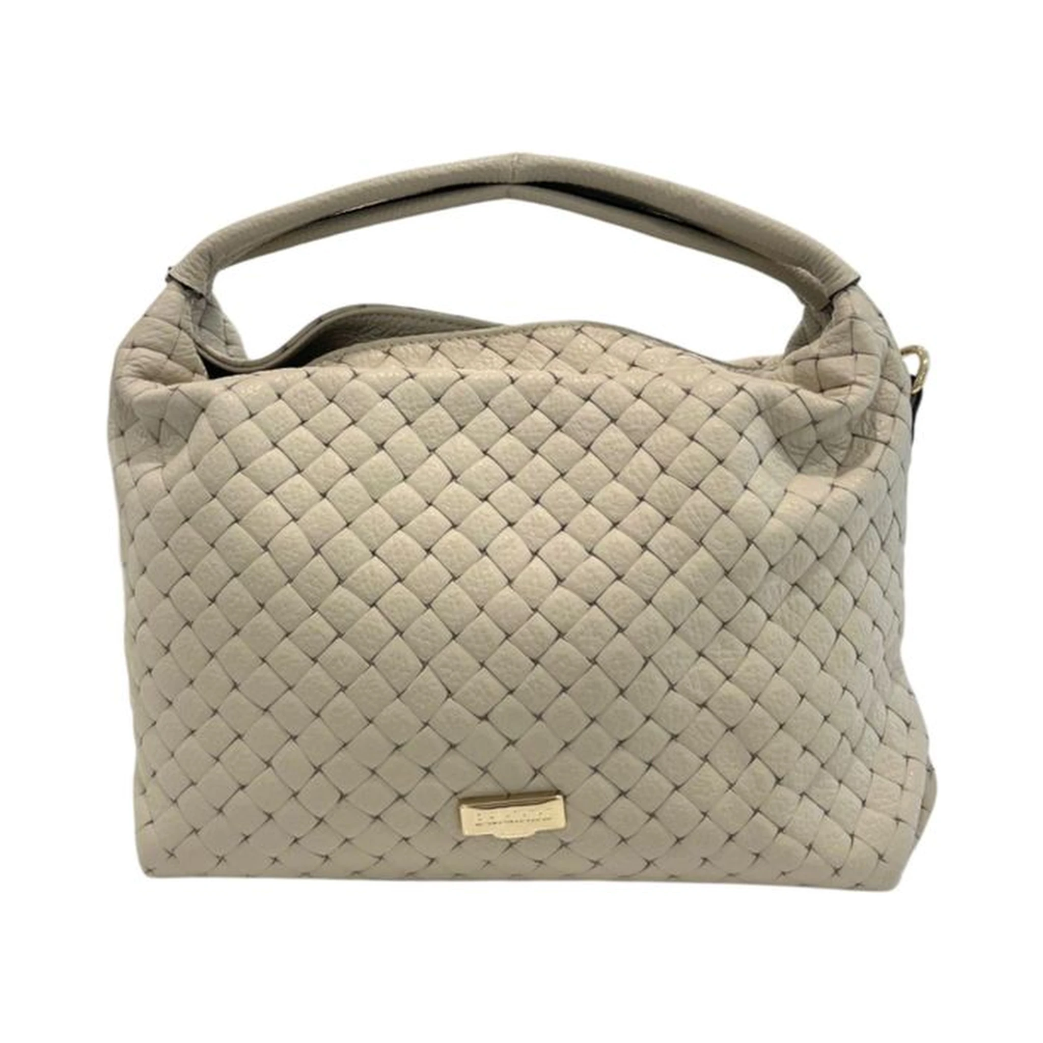 Beige Cowhide Shoulder Bag
