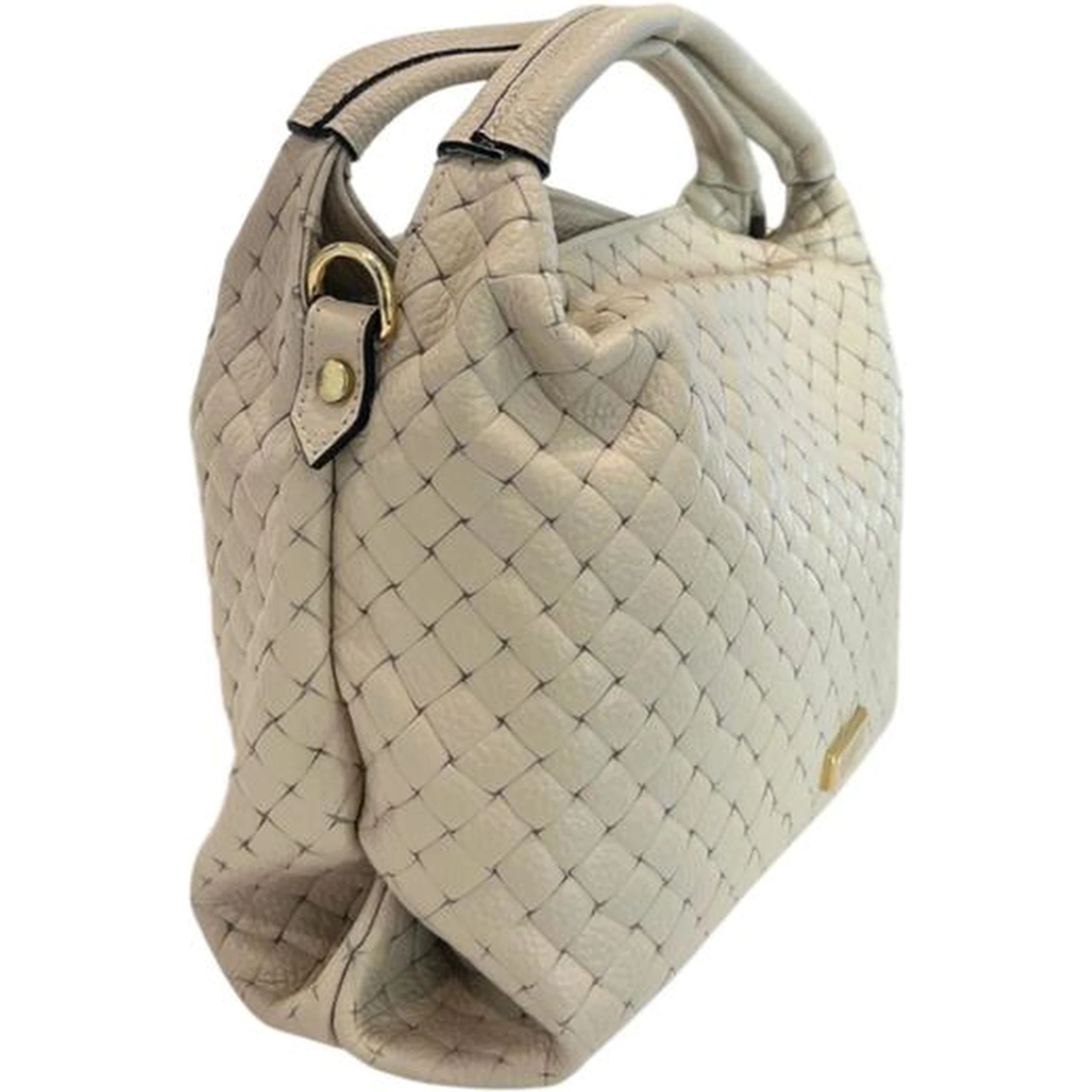 Beige Cowhide Shoulder Bag