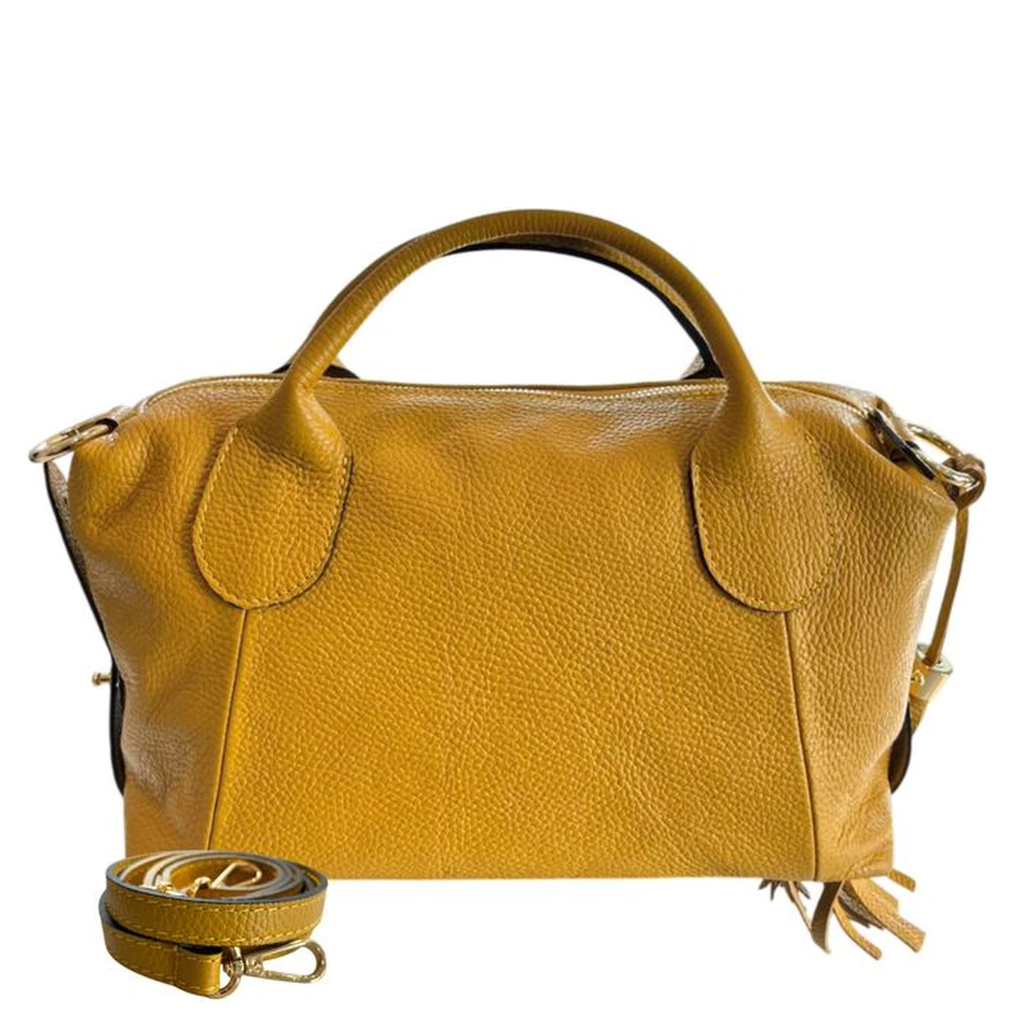 Bicolor Cowhide Shoulder Bag