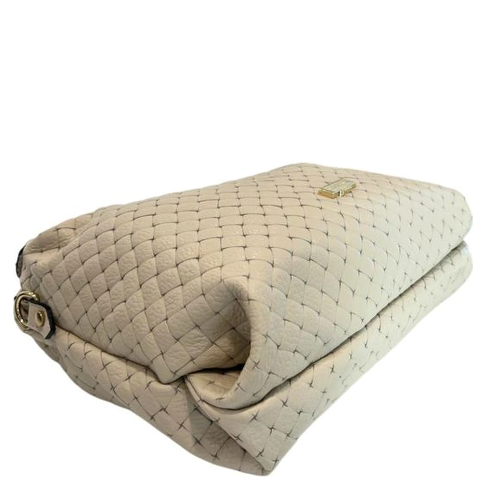 Beige Cowhide Shoulder Bag