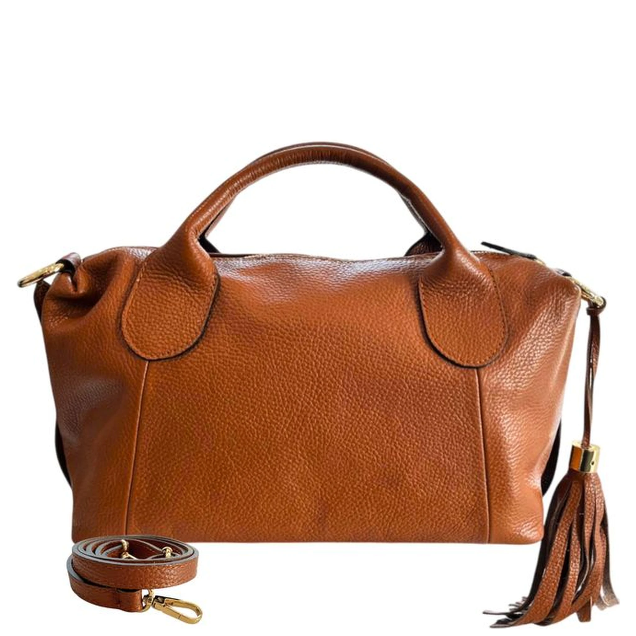 Brown Cowhide Shoulder Bag