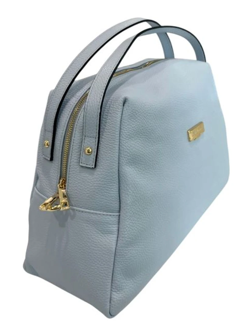 Blue Cowhide Clutch Bag