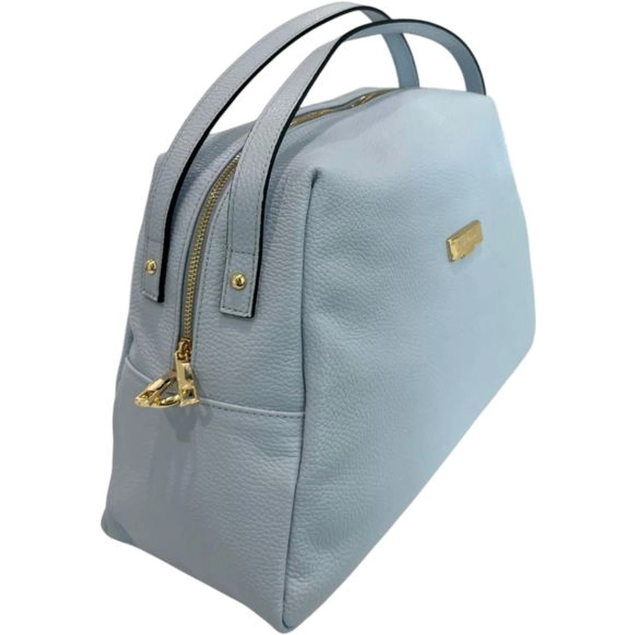 Blue Cowhide Clutch Bag