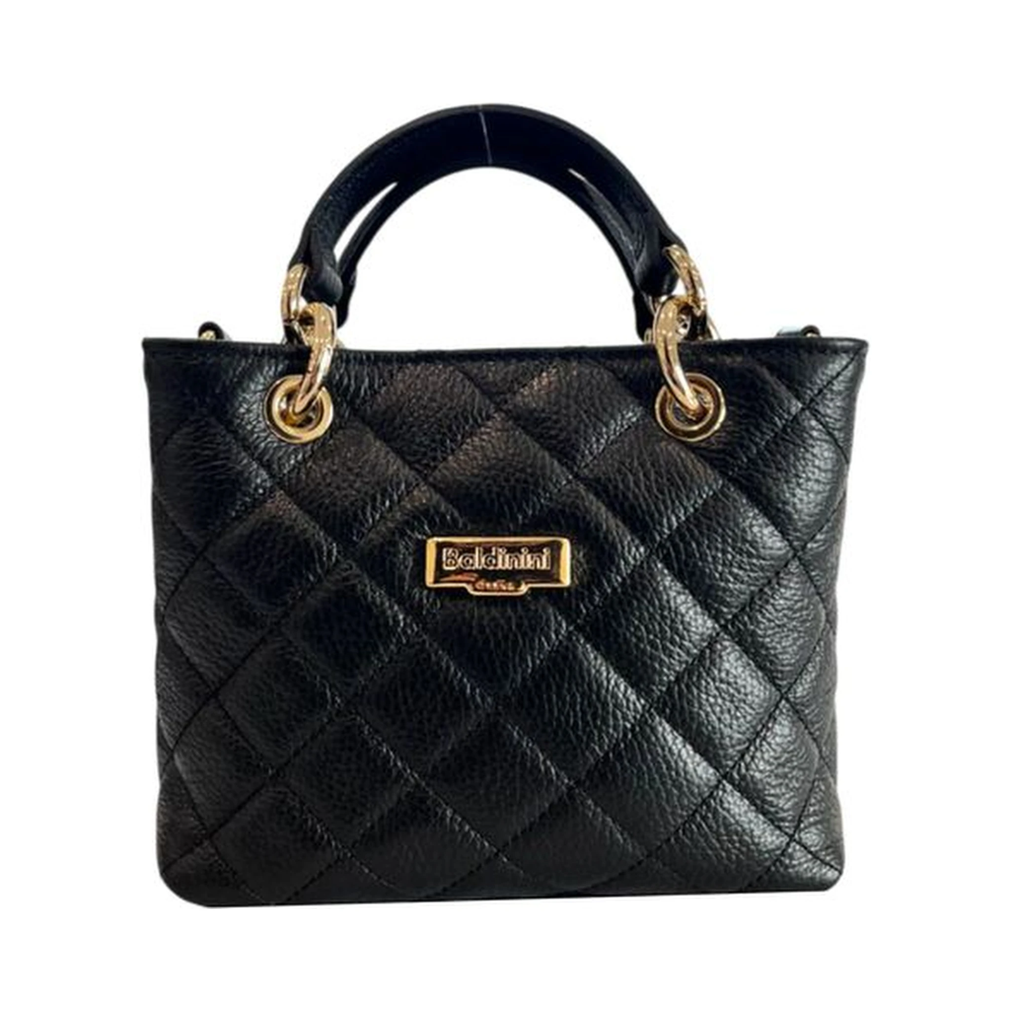 Black Cowhide Shoulder Bag