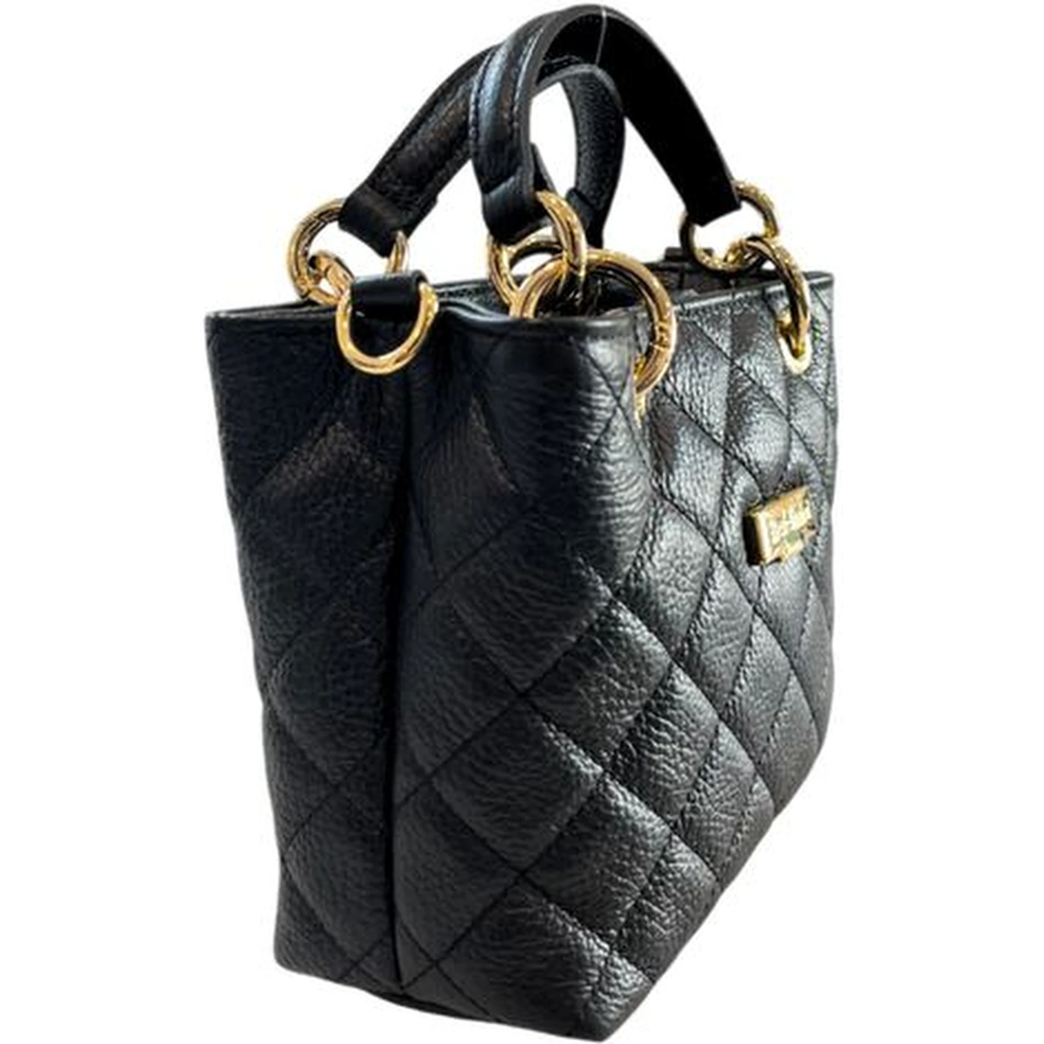 Black Cowhide Shoulder Bag