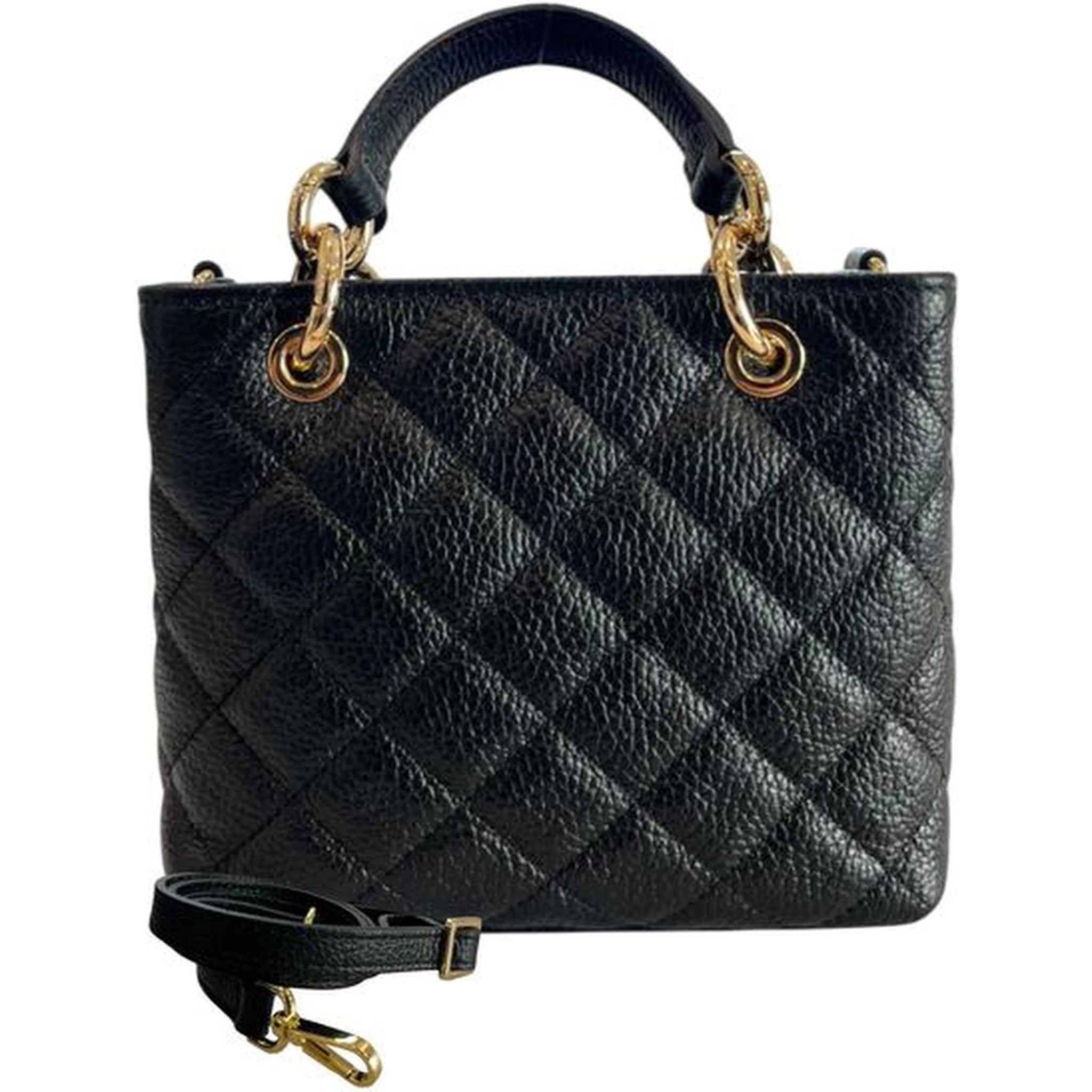 Black Cowhide Shoulder Bag