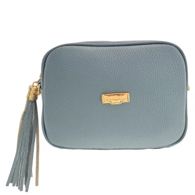 Blue Cowhide Crossbody Bag