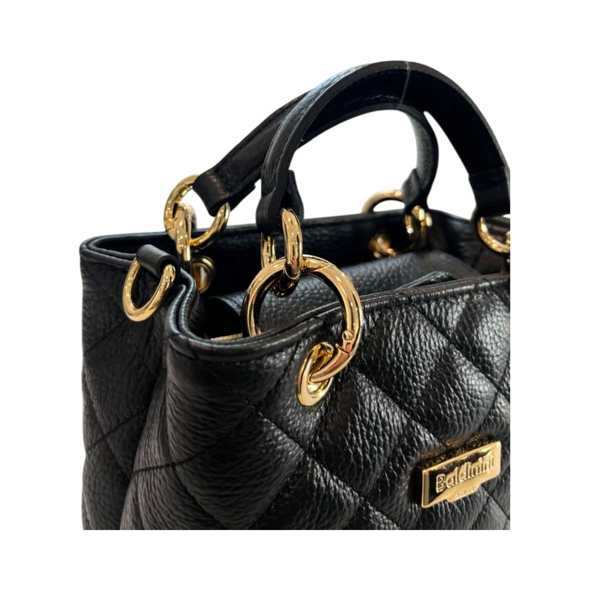 Black Cowhide Shoulder Bag