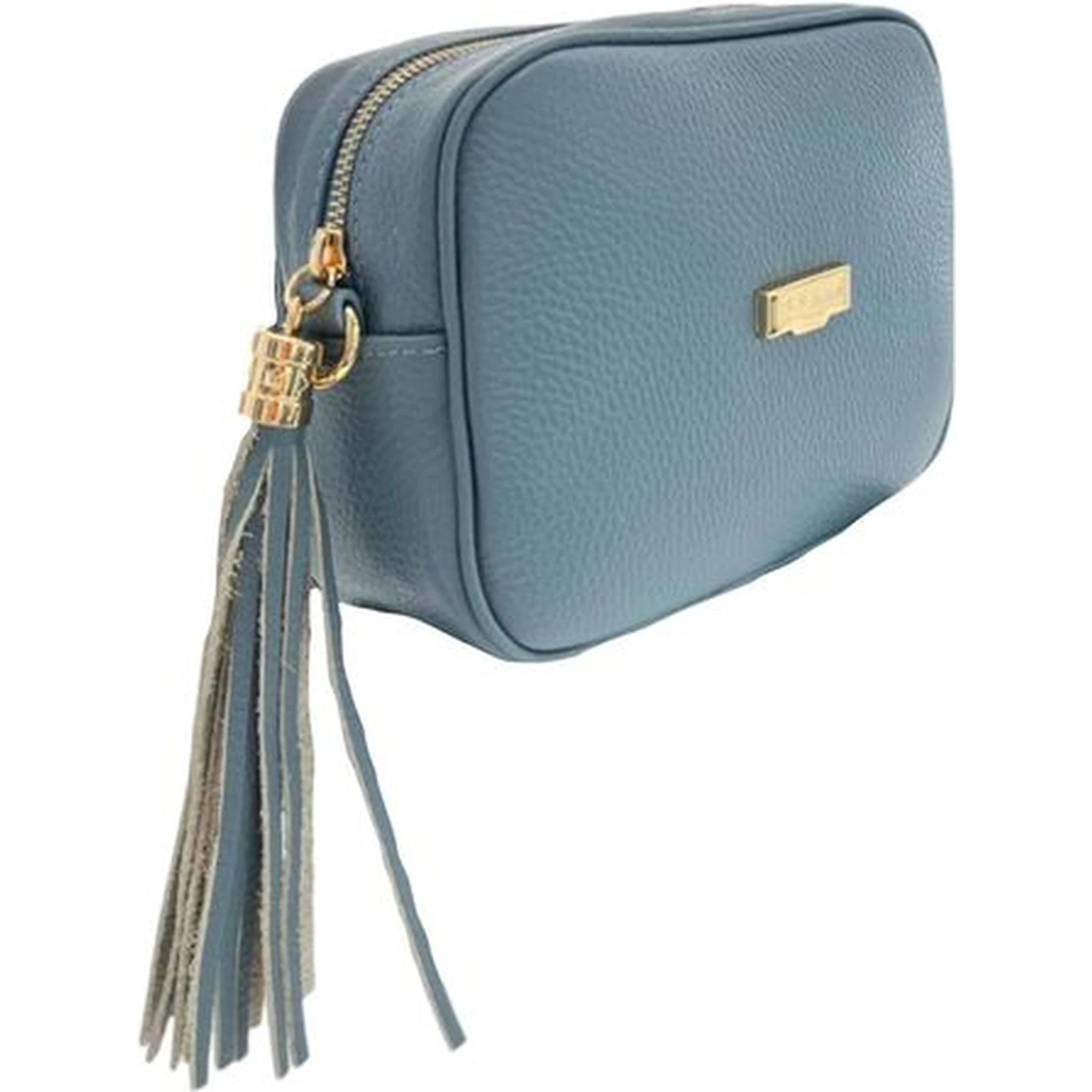 Blue Cowhide Crossbody Bag