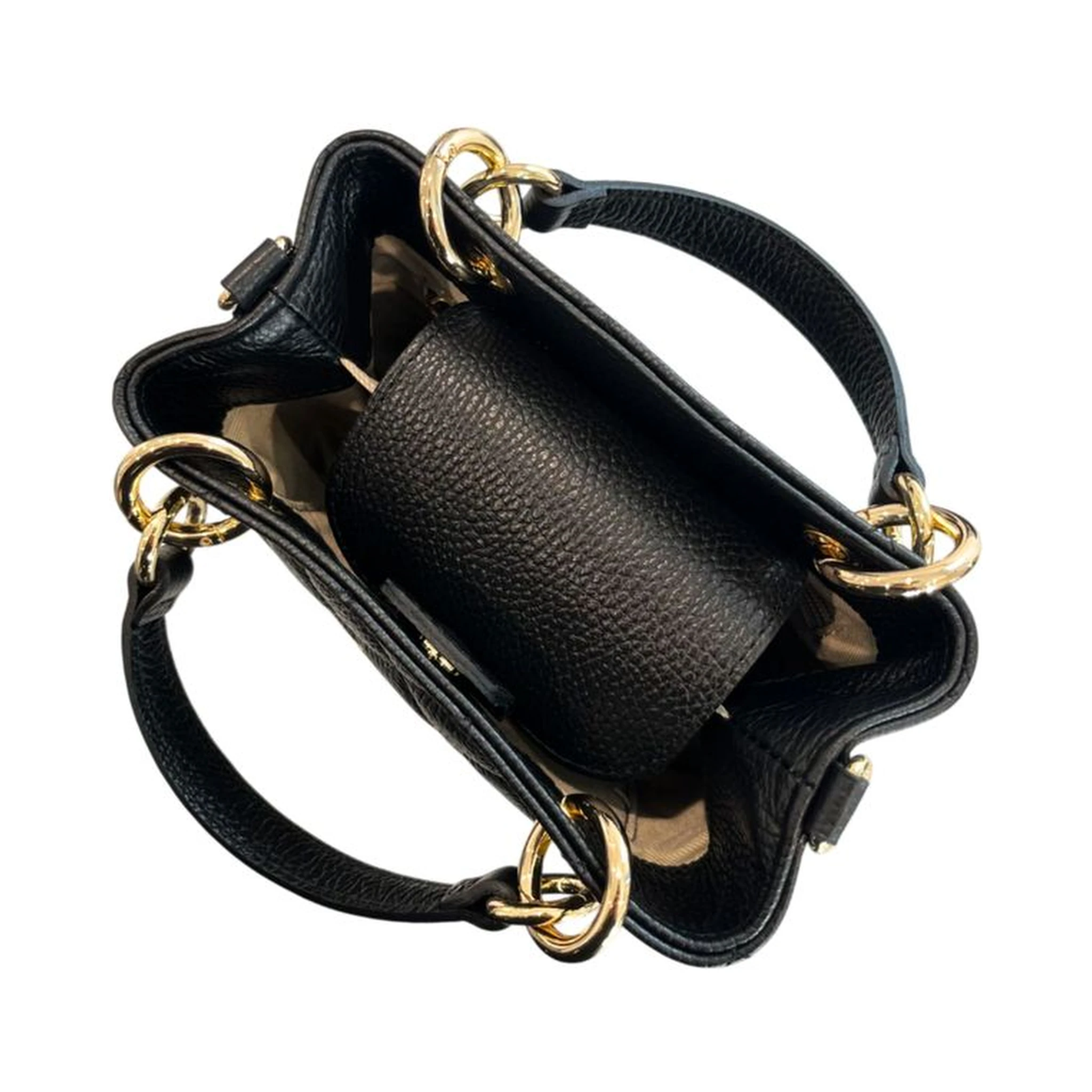 Black Cowhide Shoulder Bag