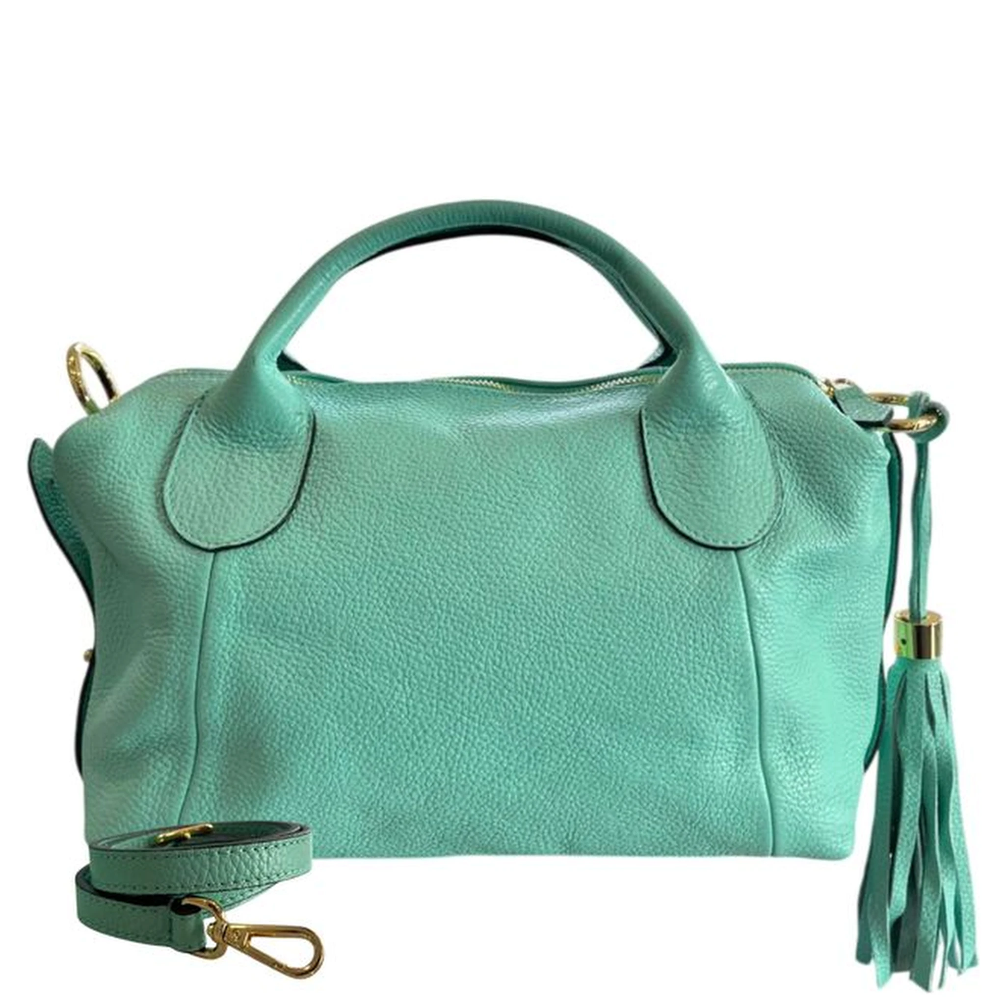 Bicolor Cowhide Shoulder Bag