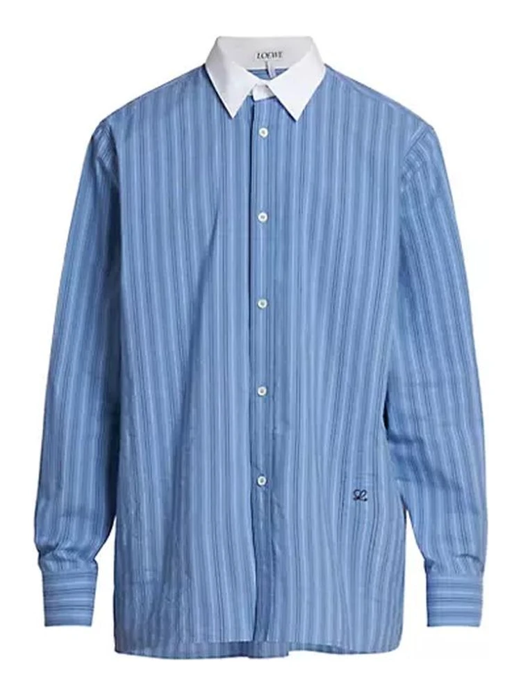Blue Cotton Pattern Shirt