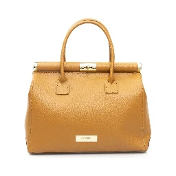 Brown Cowhide Clutch Bag