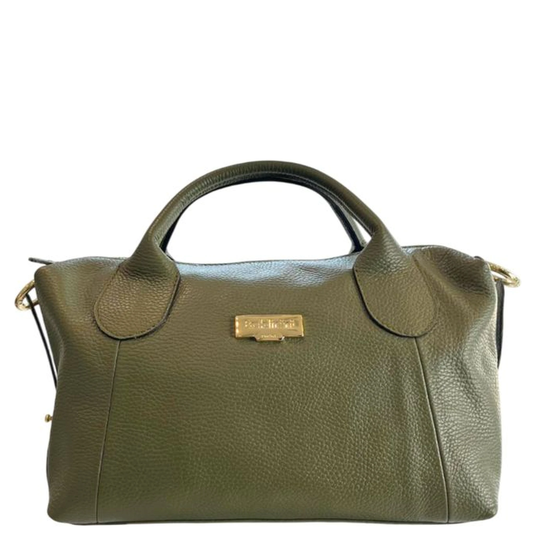 Bicolor Cowhide Shoulder Bag