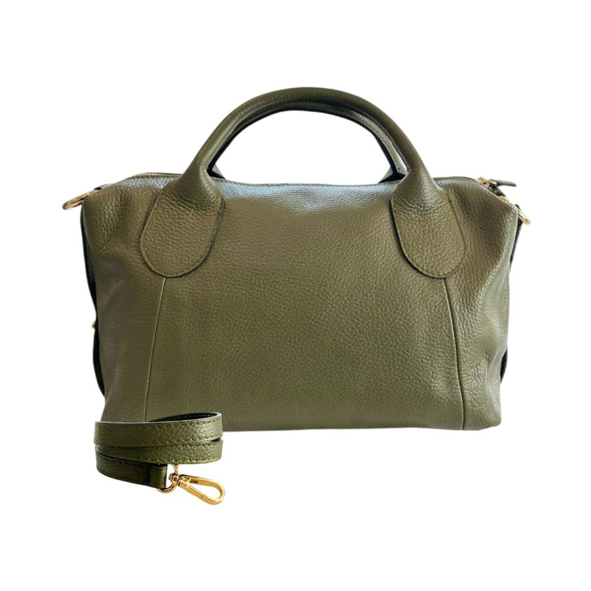 Bicolor Cowhide Shoulder Bag