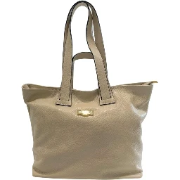 Beige Cowhide Clutch Bag