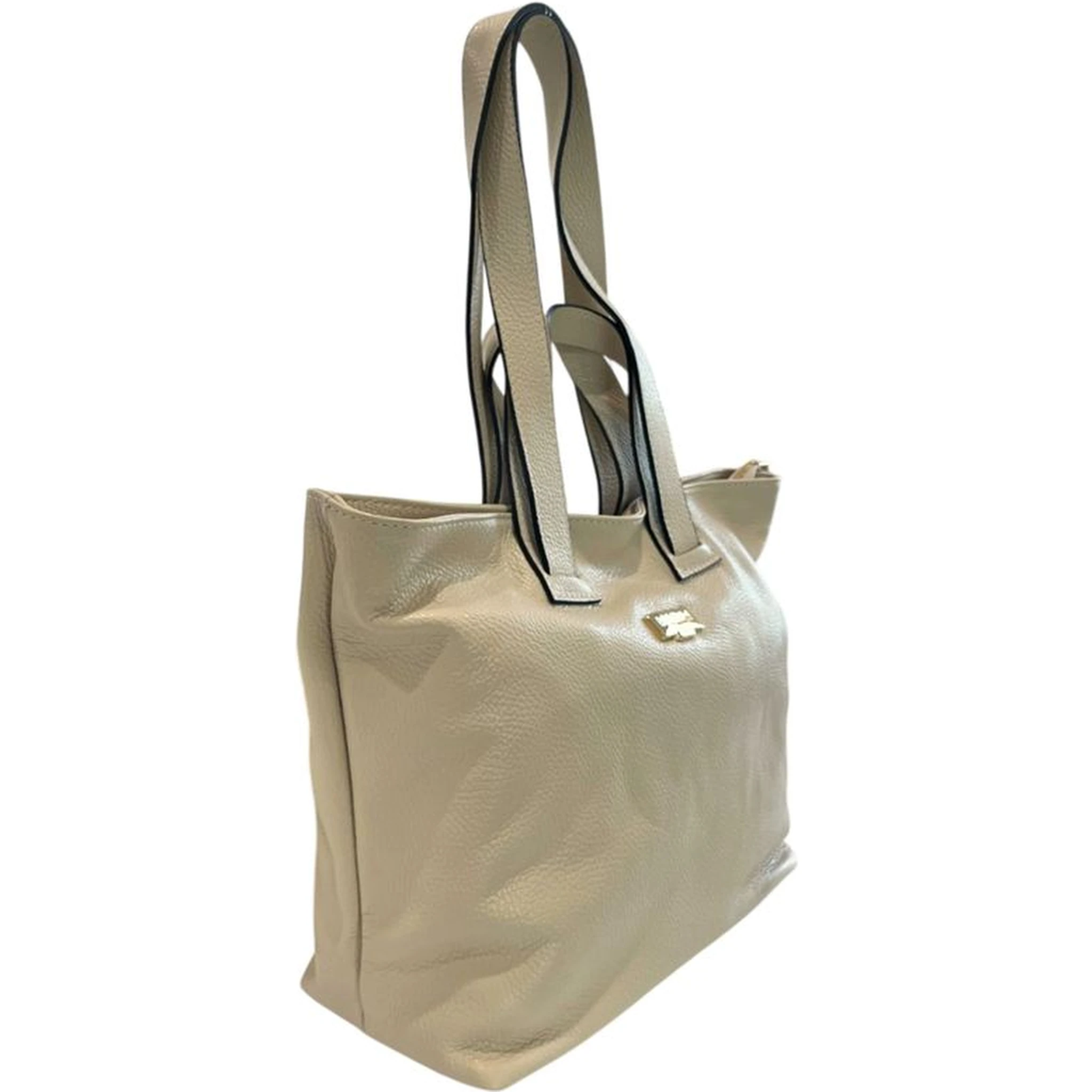 Beige Cowhide Clutch Bag