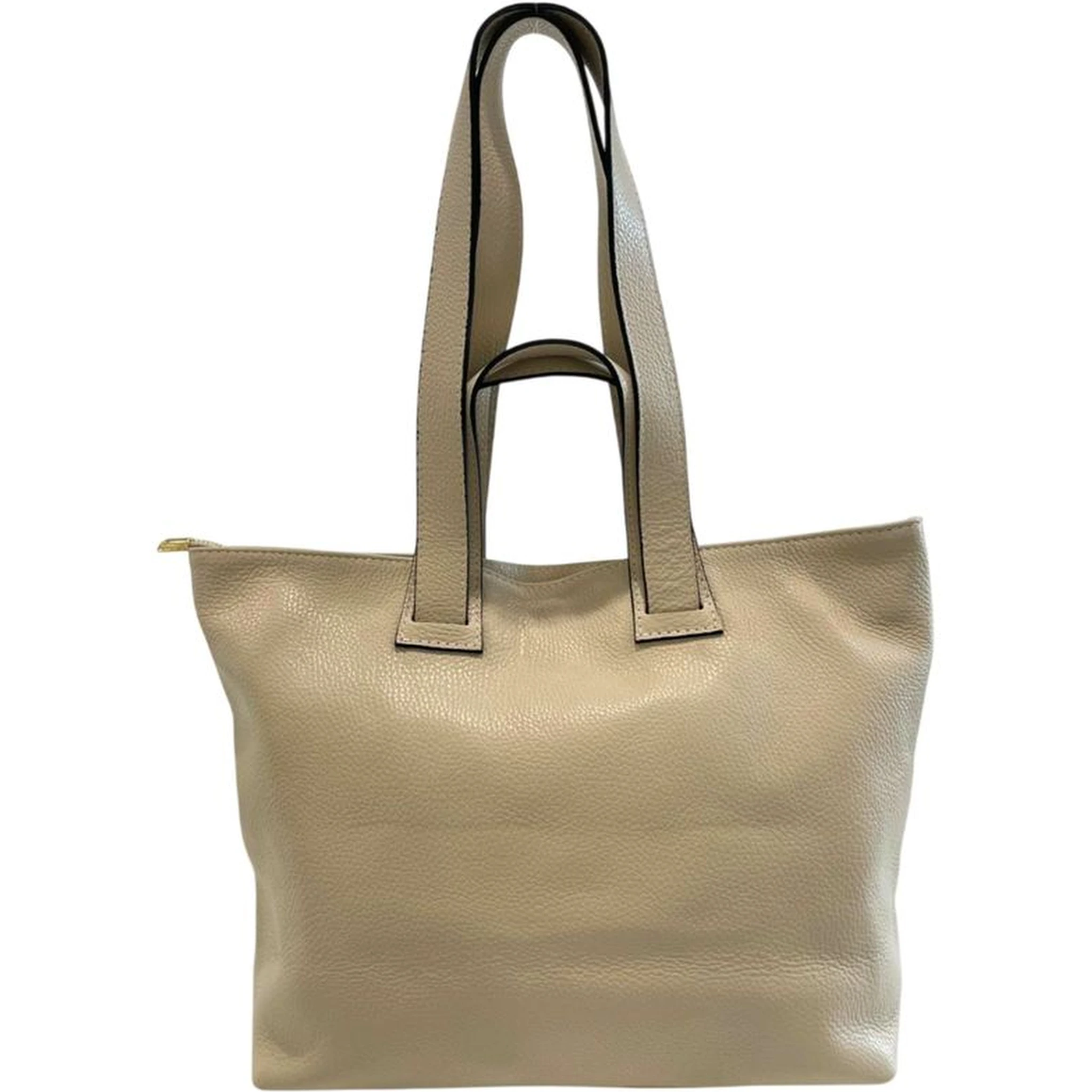 Beige Cowhide Clutch Bag