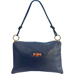 Blue Cowhide Clutch Bag